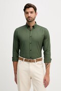 Košile Lindbergh pánská, zelená barva, slim, s límečkem button-down, 30-203174