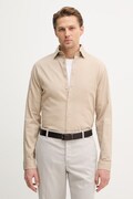 Lindbergh koszula jeansowa męska kolor beżowy relaxed z kołnierzykiem klasycznym 30-203652