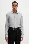 Μάλλινο πουκάμισο Calvin Klein ανδρικά, χρώμα: γκρι, LV019EU066