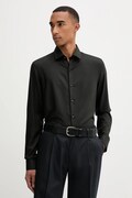 Μάλλινο πουκάμισο Calvin Klein ανδρικά, χρώμα: μαύρο, LV019EU066