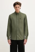 Fred Perry cotton shirt green color regular M5516