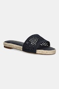 Tommy Hilfiger papuci KNIT MESH ESPADRILLE FLAT SANDAL culoarea bleumarin, FW0FW08744