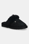 Tommy Hilfiger kapcie skórzane TH SHEARLING HOUSE SHOE kolor czarny FW0FW09063