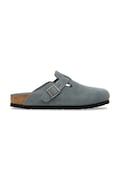 Birkenstock papuci din piele Boston culoarea gri, 1030874