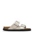 Birkenstock klapki skórzane Arizona Droplet Buckle damskie kolor beżowy 1030326
