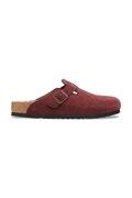 Birkenstock klapki zamszowe Boston Varsity damskie kolor czerwony 1030730