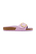 Birkenstock klapki skórzane Madrid Big Buckle damskie kolor fioletowy 1030296