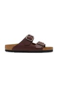 Birkenstock klapki skórzane Arizona Vintage Wood Wire Buckle męskie kolor brązowy 1030702
