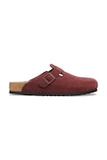 Birkenstock klapki zamszowe Boston Varsity męskie kolor czerwony 1030648