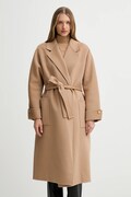 Elisabetta Franchi płaszcz wełniany kolor beżowy CP68D56E2