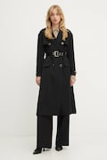 Marciano Guess trencz z domieszką wełny NINA damski kolor czarny przejściowy dwurzędowy 5YGL03 7340A