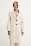 Пальто з вовною United Colors of Benetton колір бежевий  28F7DN082