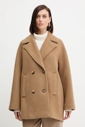 MM płaszcz z wełną OBLIQUA kolor beżowy 2526906018600