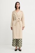Vlnený kabát Weekend Max Mara RESINA béžová farba, prechodná, oversize, 2525016031600