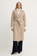 Weekend Max Mara płaszcz z dodatkiem wełny TEMPERA kolor brązowy 2525016082600