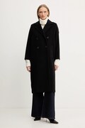Kabát s příměsí vlny Weekend Max Mara ZUFOLO černá barva, 2525016092600