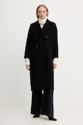 Weekend Max Mara płaszcz z dodatkiem wełny ZUFOLO kolor czarny 2525016092600
