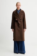 Vlněný kabát Weekend Max Mara RESINA hnědá barva, 2525016102600