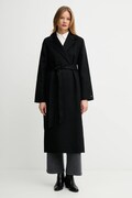 Tommy Hilfiger palton de lână culoarea negru, WW0WW47286