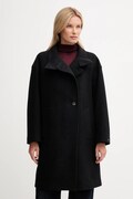 Kabát s prímesou vlny Tommy Hilfiger čierna farba, WW0WW47372