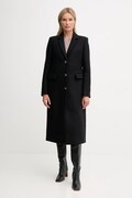 Tommy Hilfiger płaszcz z dodatkiem wełny kolor czarny WW0WW47445