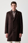 Tommy Hilfiger płaszcz męski z wełną brązowy MW0MW40768