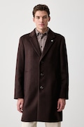 Tommy Hilfiger płaszcz męski z wełną brązowy MW0MW40768