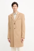 BOSS płaszcz wełniany kolor beżowy 50549187