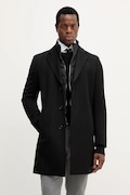 BOSS płaszcz z wełną kolor czarny 50551117