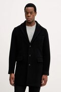 Trussardi płaszcz z dodatkiem wełny kolor czarny 8022M000005N