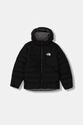 The North Face kurtka dwustronna dziecięca B REVERSIBLE PERRITO HOODED JACKET kolor czarny NF0A88TWWOO1