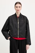 Bomber bunda Tommy Hilfiger černá barva, přechodná, oversize, WW0WW45619