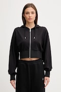 Calvin Klein Jeans bluza damska kolor czarny z kapturem gładka LV047C247G