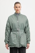 Куртка Pinko колір зелений демісезонна oversize 105340 A2OL