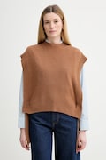 A.P.C. vestă de lână Pull Mathilde culoarea maro, light, cu turtleneck, WOASA.F23430