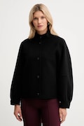 Vunena jakna Twinset boja: crna, za prijelazno razdoblje, oversize, 252TP2071