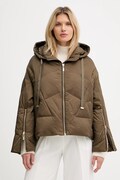 Twinset kurtka puchowa kolor zielony zimowa oversize 252TT2060