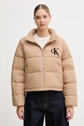 Péřová bunda Calvin Klein Jeans béžová barva, zimní, LV047D503G