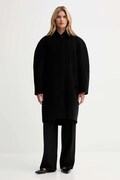 Filippa K płaszcz z dodatkiem wełny kolor czarny 31614