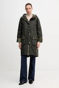 Barbour parka cerată MARCY culoarea verde, de tranziție, oversize, LWX1456