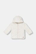 United Colors of Benetton bluza polarowa niemowlęca kolor biały z kapturem gładka 36BTA501T