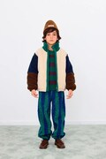 Tinycottons kurtka dziecięca COLOR BLOCK POLAR SHERPA JACKET kolor zielony AW25-360