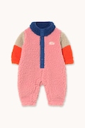 Kombinezon za bebe Tinycottons COLOR BLOCK POLAR SHERPA ONE-PIECE boja: tamno plava, AW25-361