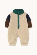 Tinycottons kombinezon niemowlęcy COLOR BLOCK POLAR SHERPA ONE-PIECE kolor zielony AW25-361