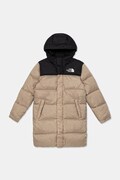 Dětská péřová bunda The North Face TEEN NUPTSE LONG PARKA zelená barva, NF0A88UFBOX1