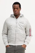 Alpha Industries kurtka bomber MA-1 Zip Hood Backprint Bomber kolor szary zimowa 128113-666