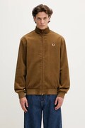 Fred Perry kurtka sztruksowa kolor zielony przejściowa J8546