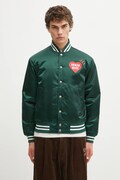 Human Made kurtka bomber NYLON STADIUM kolor zielony przejściowa HM30JK038