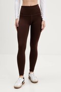 Tommy Jeans legginsy damskie kolor brązowy gładkie DW0DW21830