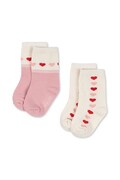 Шкарпетки для немовлят Konges Sløjd 2 PACK JAQUARD SOCKS 2-pack колір рожевий KS103642